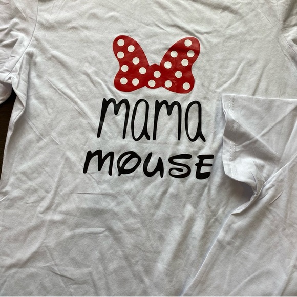 Mommy & Me Matching Cotton Tees, White w/ bow, Woman’s Small & Kids - Picture 6 of 8